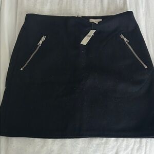 GAP Deep Navy Wool Skirt with Zipper Details